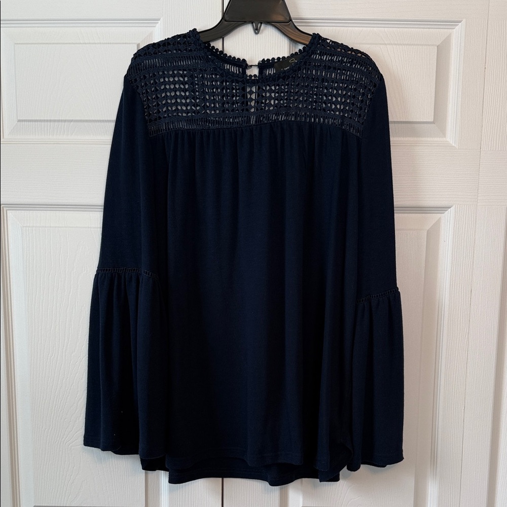 Suzanne Betro Crocheted Yoke Lightweight Seeater XL